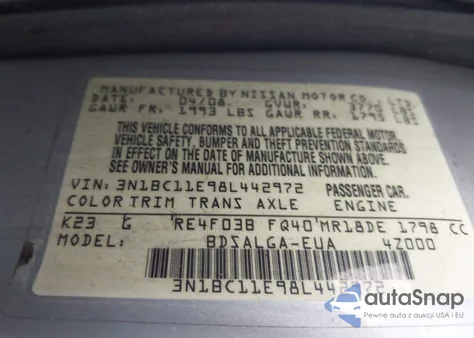 2008 Nissan Versa 1.8Sl from USA, damaged, VIN 3N1BC11E98L442972